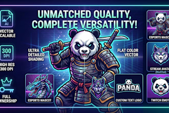 design a professional esports mascot logo for twitch and gaming