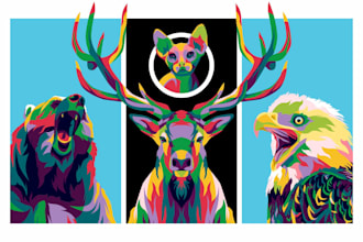 draw vector pop art for pets or any animals