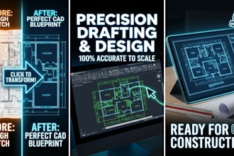 draw 2d architectural floorplan blueprints in autocad