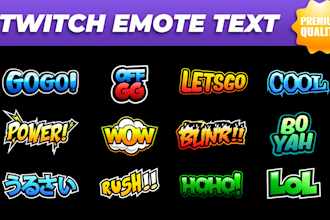 design text effect emote for twitch and gaming streamer