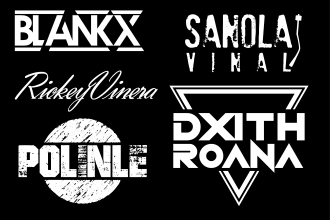 design typography dj, producer, band logo
