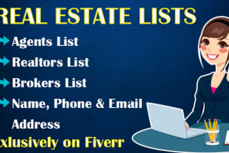 build real estate agents brokers and realtors lists from your city