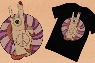 make tshirt design in distressed vintage and horror style