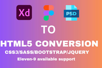 convert figma to html, xd to HTML with responsive