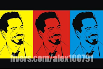 turn your photo into awesome silouete art without curve with 3 background colours