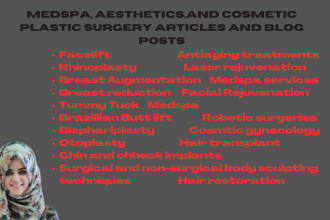 write medspa and plastic surgery articles and blog posts
