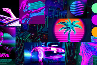 design mixtape cover neon album cover synthwave cd cover