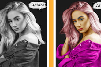 do realistically colorize black and white photo,background remove,crop,resize