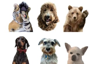 draw cartoon of dog or any pets into cartoon portrait