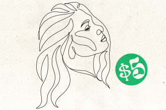 continuous line art for your portrait