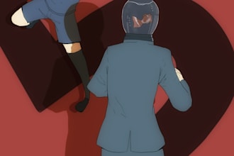 make you poster in anime or cartoon style