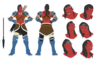 create anime style or dnd character sheet design