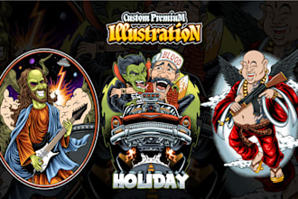 design custom mascot and cartoon character illustration