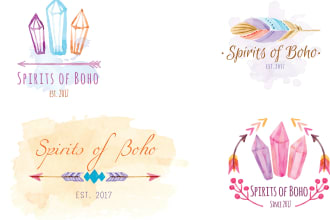 crafting contemporary boho watercolor logo for your unique brand identity