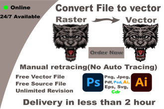 vector your logo or image with some modification in 2 hour
