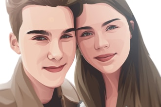 draw couple cartoon portrait for you in my style