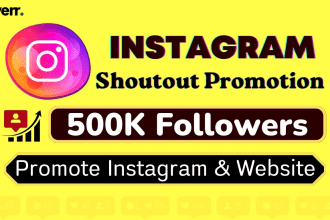 do instagram shoutout promotion on the 500k followers page