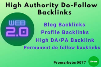 create 20 high authority do follow web 2 0 backlinks