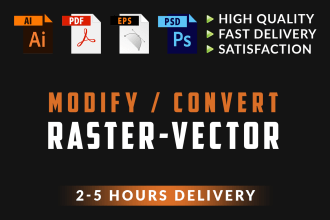 modify convert your existing logo or image, raster to vector