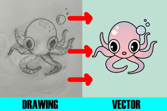 convert hand drawing into digital vector art