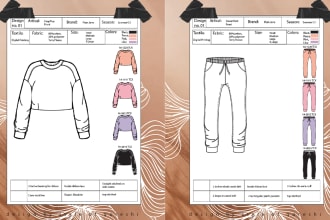 make fashion tech packs and technical drawings