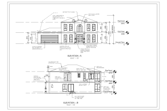 draw architectural elevation and section in auto cad