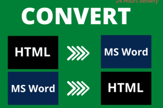 convert HTML to ms word, ms word to HTML