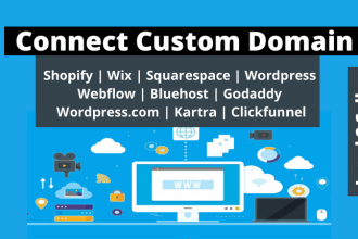 setup or connect custom domain to shopify wordpress wix