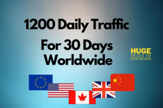 give daily 1200x 30 day real web traffic from USA 90 present