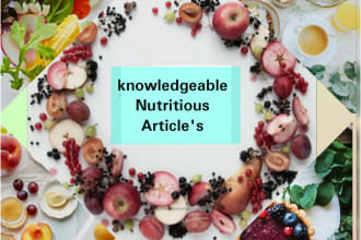 write articles on human nutrition, diet, food as a dietitian