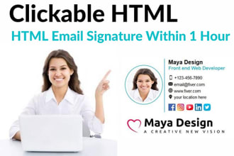 make clickable HTML email signature for gmail, etc