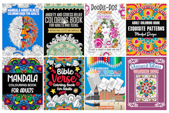 design coloring book cover for amazon KDP for adults
