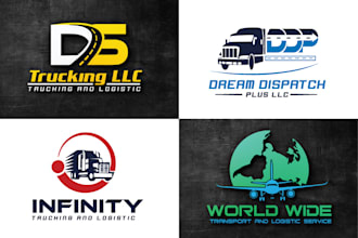 do transport trucking automotive logistic logo