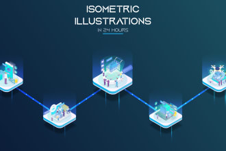 create custom 3d or isometric infographic illustrations