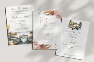 design watercolor floral wedding birthday party invitation