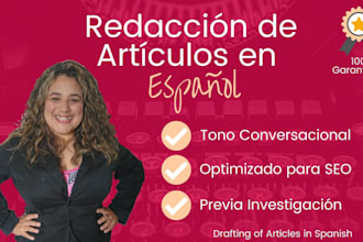 write articles for your website or blog in spanish
