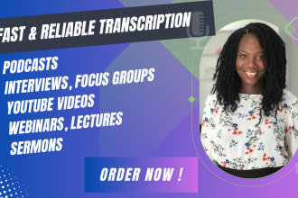 transcribe 60 minutes  audio or video transcription