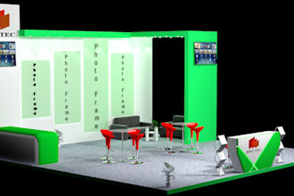 design your 3d exhibition booth kiosk  stand