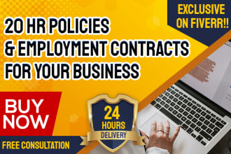 give you 20 HR policies and employment contracts, HR consultant