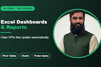 create an excel dashboard, pivot tables and automated reports with vba