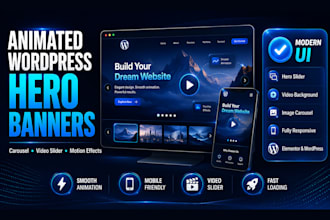 create an animated wordpress hero banner carousel and video sliders