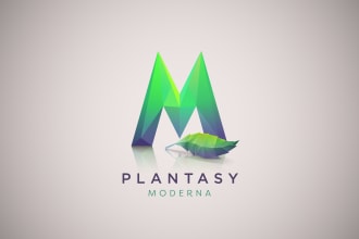 create a modern geometric polygonal 3d logo