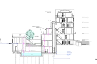 architectural floor plans, elevations, sections and cad drawings