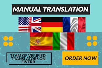 manually translate to english, french, german, spanish and italian