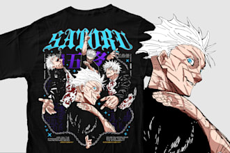 create edgy gothic anime manga streetwear tshirt