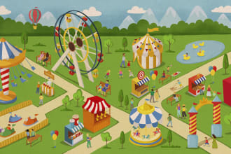 create cute map illustrations