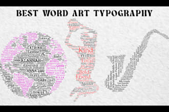 design word art or word cloud and typography t shirt design