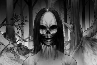 create horror and gore style album cover artwork