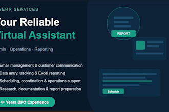 be your reliable virtual assistant for admin operations and reporting tasks
