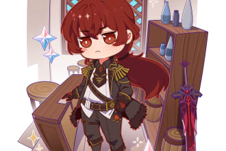 draw cute chibi avatar, display and profile pics